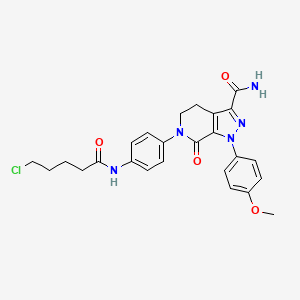 molecular formula C25H26ClN5O4 B12087956 6-[4-[(5-Chloro-1-oxopentyl)amino]phenyl]-4,5,6,7-tetrahydro-1-(4-methoxyphenyl)-7-oxo-1H-pyrazolo[3,4-c]pyridine-3-carboxamide 