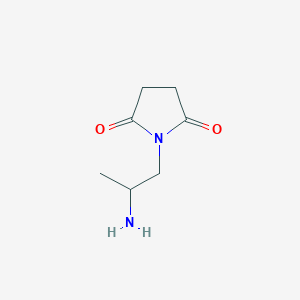 molecular formula C7H12N2O2 B12087962 1-(2-Aminopropyl)pyrrolidine-2,5-dione 