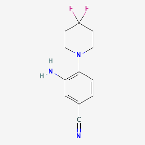 molecular formula C12H13F2N3 B12087984 3-Amino-4-(4,4-difluoropiperidin-1-yl)benzonitrile 