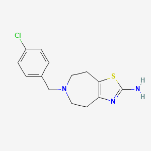 molecular formula C14H16ClN3S B1208806 2-Amino-6-(p-chlorobenzyl)-4H-5,6,7,8-tetrahydrothiazolo(5,4-d)azepine CAS No. 83718-64-3