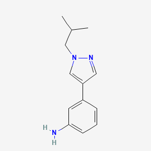 molecular formula C13H17N3 B12088076 3-(1-Isobutyl-1H-pyrazol-4-yl)aniline 