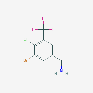 molecular formula C8H6BrClF3N B12088079 3-Bromo-4-chloro-5-(trifluoromethyl)benzylamine 