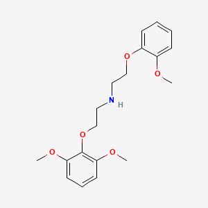 molecular formula C19H25NO5 B1208809 Ethanamine, N-(2-(2,6-dimethoxyphenoxy)ethyl)-2-(2-methoxyphenoxy)- CAS No. 84957-89-1