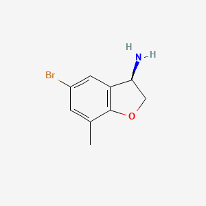 molecular formula C9H10BrNO B12088135 (R)-5-Bromo-7-methyl-2,3-dihydrobenzofuran-3-amine 