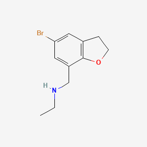 molecular formula C11H14BrNO B12088146 [(5-Bromo-2,3-dihydro-1-benzofuran-7-yl)methyl](ethyl)amine 