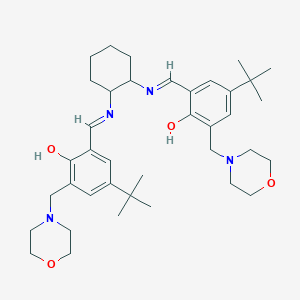 molecular formula C38H56N4O4 B12088212 4-Tert-butyl-2-({[2-({[5-tert-butyl-2-hydroxy-3-(morpholin-4-ylmethyl)phenyl]methylidene}amino)cyclohexyl]imino}methyl)-6-(morpholin-4-ylmethyl)phenol 