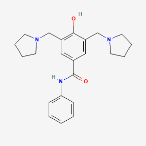 molecular formula C23H29N3O2 B1208822 4-Hydroxy-N-phenyl-3,5-bis(1-pyrrolidinylmethyl)benzamide CAS No. 90446-66-5