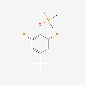 molecular formula C13H20Br2OSi B12088239 Benzene, 1,3-dibromo-5-(1,1-dimethylethyl)-2-[(trimethylsilyl)oxy]- CAS No. 17154-35-7