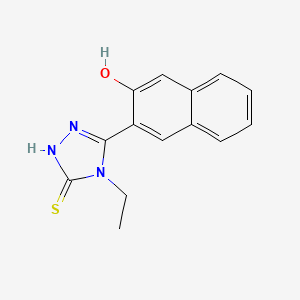 molecular formula C14H13N3OS B1208824 3-(4-Ethyl-5-sulfanylidene-1,2,4-triazolidin-3-ylidene)-2-naphthalenone 