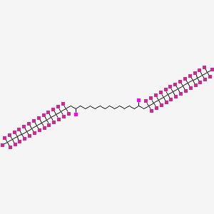 molecular formula C42H30F54I2 B12088266 Dotetracontane, 1,1,1,2,2,3,3,4,4,5,5,6,6,7,7,8,8,9,9,10,10,11,11,12,12,13,13,30,30,31,31,32,32,33,33,34,34,35,35,36,36,37,37,38,38,39,39,40,40,41,41,42,42,42-tetrapentacontafluoro-15,28-diiodo- CAS No. 1980049-03-3