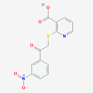 molecular formula C14H10N2O5S B1208829 2-[[2-(3-Nitrophenyl)-2-oxoethyl]thio]-3-pyridinecarboxylic acid 
