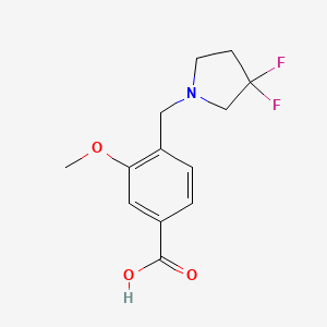 molecular formula C13H15F2NO3 B12088296 4-((3,3-Difluoropyrrolidin-1-yl)methyl)-3-methoxybenzoic acid 