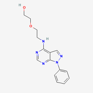 molecular formula C15H17N5O2 B1208833 2-[2-[(1-Phenyl-4-pyrazolo[3,4-d]pyrimidinyl)amino]ethoxy]ethanol 