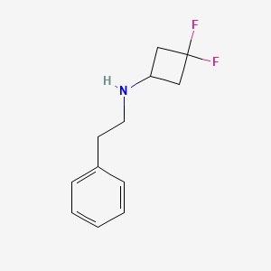 molecular formula C12H15F2N B12088380 3,3-Difluoro-N-phenethylcyclobutanamine 