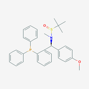 molecular formula C31H34NO2PS B12088384 (R)-N-((S)-(2-(Diphenylphosphanyl)phenyl)(4-methoxyphenyl)methyl)-N,2-dimethylpropane-2-sulfinamide 