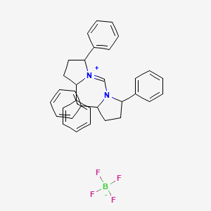 molecular formula C33H33BF4N2 B12088440 (2R,5R)-1-(((2R,5R)-2,5-Diphenylpyrrolidin-1-yl)methylene)-2,5-diphenylpyrrolidinium tetrafluoroborate 