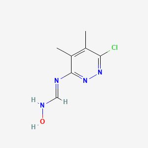 molecular formula C7H9ClN4O B12088462 N-(6-chloro-4,5-dimethylpyridazin-3-yl)-N'-hydroxyiminoformamide 
