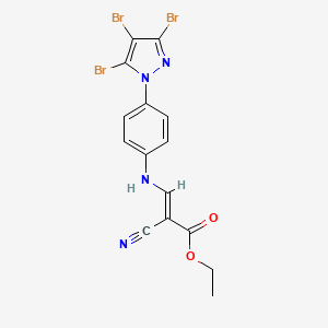molecular formula C15H11Br3N4O2 B12088463 ethyl 2-cyano-3-[4-(3,4,5-tribromo-1H-pyrazol-1-yl)anilino]acrylate 