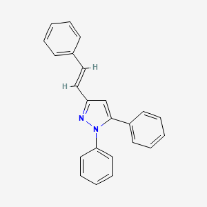 molecular formula C23H18N2 B12088487 1H-Pyrazole, 1,5-diphenyl-3-(2-phenylethenyl)- 