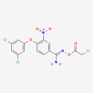 molecular formula C15H10Cl3N3O5 B12088521 Acetic acid, 2-chloro-, [[4-(3,5-dichlorophenoxy)-3-nitrophenyl]iminomethyl]azanyl ester CAS No. 261761-48-2