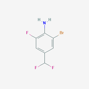 molecular formula C7H5BrF3N B12088535 2-Bromo-4-(difluoromethyl)-6-fluoro-aniline 