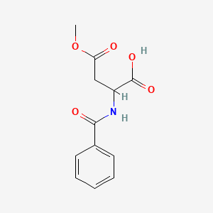 molecular formula C12H13NO5 B12088559 2-benzamido-4-methoxy-4-oxobutanoic acid 