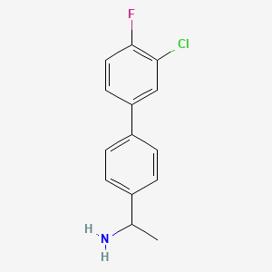 molecular formula C14H13ClFN B12088561 1-(3'-Chloro-4'-fluoro-[1,1'-biphenyl]-4-yl)ethanamine 