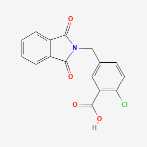 molecular formula C16H10ClNO4 B12088657 2-Chloro-5-((1,3-dioxoisoindolin-2-yl)methyl)benzoic acid 