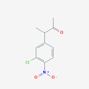 molecular formula C10H10ClNO3 B12088670 3-(3-Chloro-4-nitrophenyl)butan-2-one 