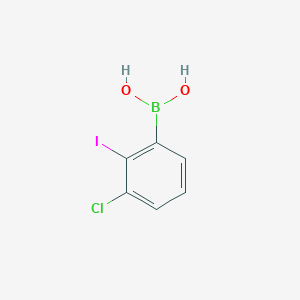 molecular formula C6H5BClIO2 B12088686 3-Chloro-2-iodophenylboronic acid 