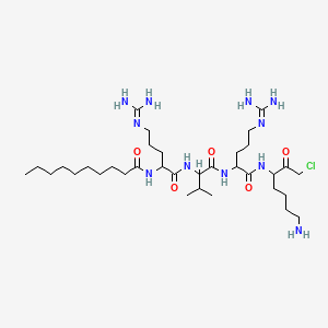 molecular formula C34H66ClN11O5 B12088692 decanoyl-DL-Arg-DL-Val-DL-Arg-DL-Lys-CH2Cl 