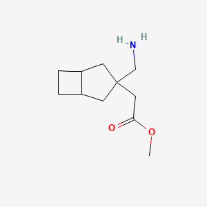 molecular formula C11H19NO2 B12088732 Bicyclo[3.2.0]heptane-3-acetic acid, 3-(aminomethyl)-, methyl ester, (1-alpha-,3-alpha-,5-alpha-)-(9CI) 