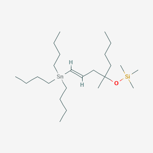 molecular formula C24H52OSiSn B12088755 Stannane, tributyl[(1E)-4-methyl-4-[(trimethylsilyl)oxy]-1-octen-1-yl]- CAS No. 66792-29-8