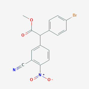 molecular formula C16H11BrN2O4 B12088791 Methyl 2-(3-cyano-4-nitrophenyl)-2-(4-bromophenyl)acetate 