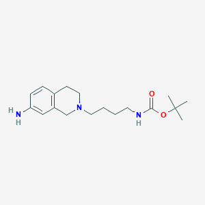 molecular formula C18H29N3O2 B12088810 tert-Butyl (4-(7-amino-3,4-dihydroisoquinolin-2(1H)-yl)butyl)carbamate 