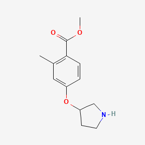 molecular formula C13H17NO3 B12088829 Methyl 2-methyl-4-(pyrrolidin-3-yloxy)benzoate 