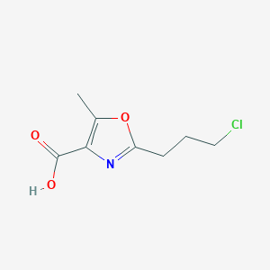 molecular formula C8H10ClNO3 B12088876 2-(3-Chloropropyl)-5-methyl-1,3-oxazole-4-carboxylic acid 