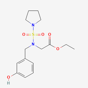 molecular formula C15H22N2O5S B12088884 Ethyl 2-(N-(3-hydroxybenzyl)pyrrolidine-1-sulfonamido)acetate 