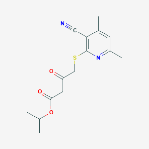 molecular formula C15H18N2O3S B1208892 propan-2-yl 4-[(3-cyano-4,6-dimethylpyridin-2-yl)sulfanyl]-3-oxobutanoate 