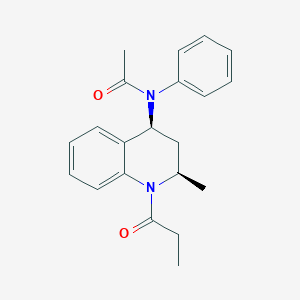 molecular formula C21H24N2O2 B1208893 N-[(2R,4S)-2-methyl-1-(1-oxopropyl)-3,4-dihydro-2H-quinolin-4-yl]-N-phenylacetamide 