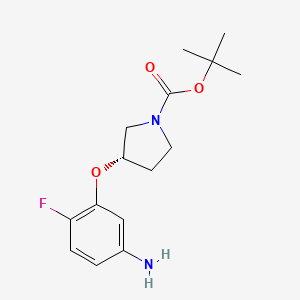 molecular formula C15H21FN2O3 B12088933 tert-Butyl (3S)-3-(5-amino-2-fluorophenoxy)pyrrolidine-1-carboxylate 