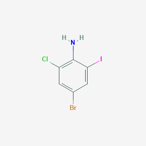 molecular formula C6H4BrClIN B12088954 4-Bromo-2-chloro-6-iodoaniline 