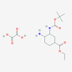 molecular formula C16H28N2O8 B12088962 (1S,3R,4S)-Ethyl 4-Amino-3-((tert-butoxycarbonyl) amino)cyclohexanecarboxylate Oxalate 