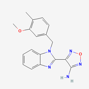 4-[1-[(3-Methoxy-4-methylphenyl)methyl]-2-benzimidazolyl]-1,2,5-oxadiazol-3-amine