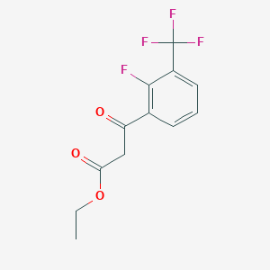 molecular formula C12H10F4O3 B12089018 Ethyl 3-(2-fluoro-3-(trifluoromethyl)phenyl)-3-oxopropanoate 