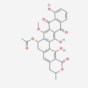 1H-Naphtho(2',3':6,7)phenanthro(3,2-c)pyran-1,9,14-trione, 3,4,6,7-tetrahydro-7-(acetyloxy)-8-methoxy-3-methyl-10,15,16-trihydroxy-