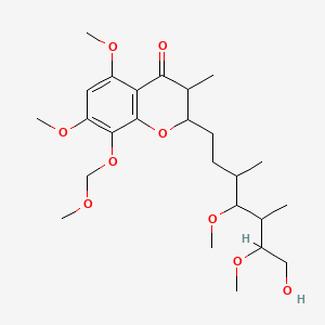 molecular formula C25H40O9 B12089175 2-((3S,4S,5S,6R)-7-Hydroxy-4,6-dimethoxy-3,5-dimethylheptyl)-5,7-dimethoxy-8-(methoxymethoxy)-3-methylchroman-4-one 