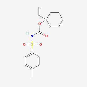 molecular formula C16H21NO4S B12089177 Carbamic acid, [(4-methylphenyl)sulfonyl]-, 1-ethenylcyclohexyl ester CAS No. 112252-01-4