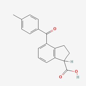 molecular formula C18H16O3 B1208920 4-(4-Methylbenzoyl)-1-indancarboxylic acid CAS No. 56461-34-8
