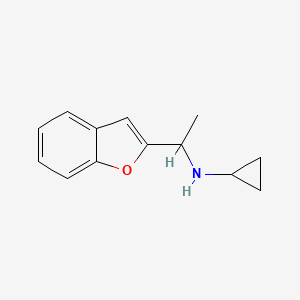 molecular formula C13H15NO B12089200 N-[1-(1-Benzofuran-2-YL)ethyl]cyclopropanamine 
